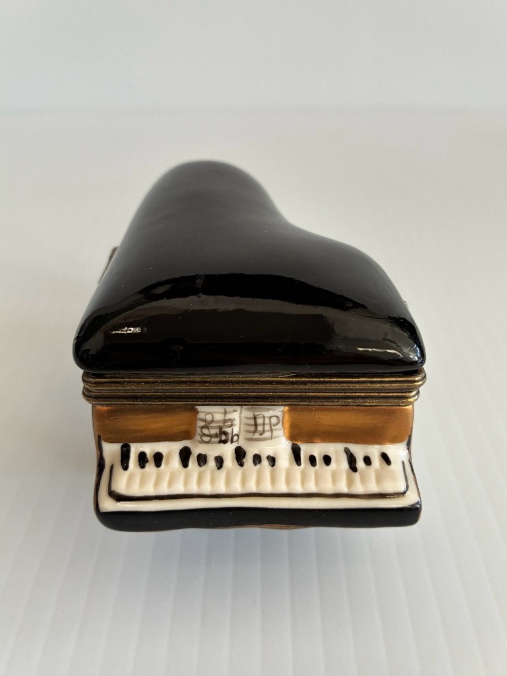 Vintage Black Piano Small Trinket Box Collectible Contemporary Classic Retro
